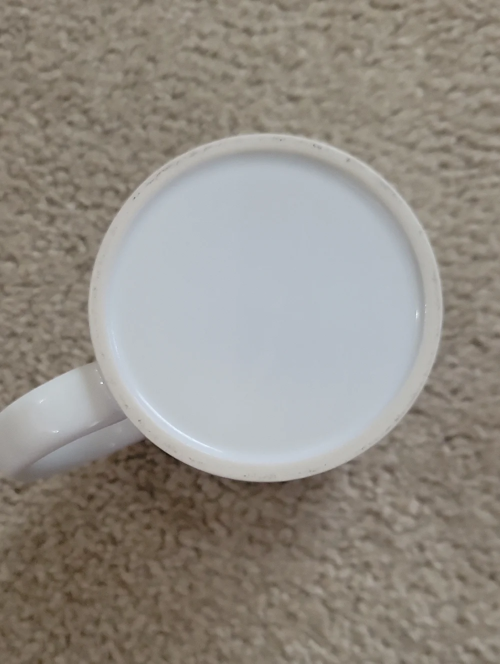 White Ceramic Mug with Black Text 
